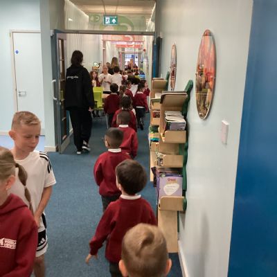 Exploring the school!